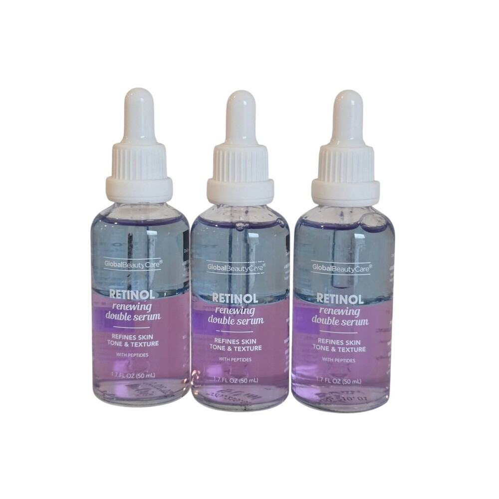 Global Beauty Care Retinol Renewing Double Serum 1.7 Fl.oz~ 3 Pack